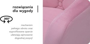 Activeshop 4Rico fotel obrotowy QS-BL14G aksamit różowe 13