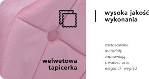 Activeshop 4Rico fotel obrotowy QS-BL14G aksamit różowe 14