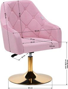 Activeshop 4Rico fotel obrotowy QS-BL14G aksamit różowe 9