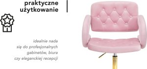 Activeshop 4Rico Krzesło obrotowe QS-OF213G aksamit różowe 11