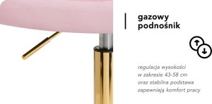 Activeshop 4Rico Krzesło obrotowe QS-OF213G aksamit różowe 12