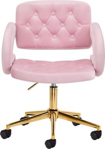 Activeshop 4Rico Krzesło obrotowe QS-OF213G aksamit różowe 2