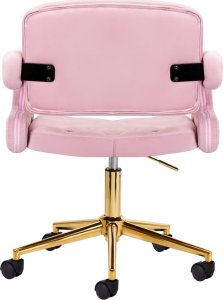 Activeshop 4Rico Krzesło obrotowe QS-OF213G aksamit różowe 3