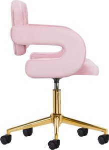 Activeshop 4Rico Krzesło obrotowe QS-OF213G aksamit różowe 4