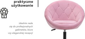 Activeshop 4Rico fotel obrotowy QS-BL12B aksamit różowe 11