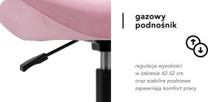 Activeshop 4Rico fotel obrotowy QS-BL12B aksamit różowe 12