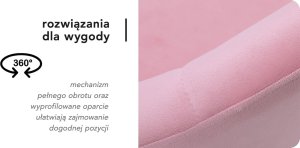 Activeshop 4Rico fotel obrotowy QS-BL12B aksamit różowe 13
