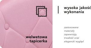Activeshop 4Rico fotel obrotowy QS-BL12B aksamit różowe 14