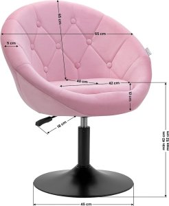 Activeshop 4Rico fotel obrotowy QS-BL12B aksamit różowe 9