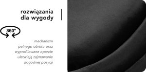 Activeshop 4Rico fotel obrotowy QS-BL12B aksamit czarny 13