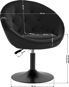 Activeshop 4Rico fotel obrotowy QS-BL12B aksamit czarny 9