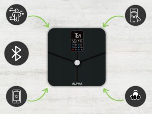 Waga łazienkowa Alpha WAGA ŁAZIENKOWA ELEKTRONICZNA ANALITYCZNA POMIAR TŁUSZCZU BMI SMART ALPHA 6