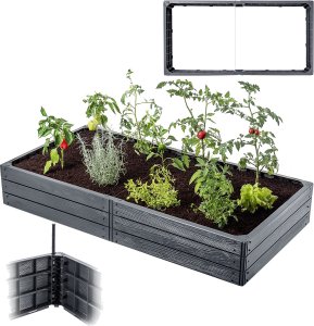 Kadax KADAX Warzywniak Podwyższona Grządka Skrzynia Ogrodowa Rabata Antracyt 150x75cm 1
