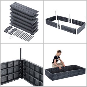 Kadax KADAX Warzywniak Podwyższona Grządka Skrzynia Ogrodowa Rabata Antracyt 150x75cm 14