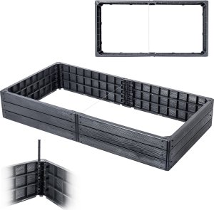 Kadax KADAX Warzywniak Podwyższona Grządka Skrzynia Ogrodowa Rabata Antracyt 150x75cm 3