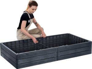 Kadax KADAX Warzywniak Podwyższona Grządka Skrzynia Ogrodowa Rabata Antracyt 150x75cm 9