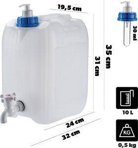 Kadax KADAX kanister z kranem i dozownikiem do mydła 10L 2