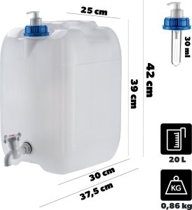 Kadax KADAX kanister z kranem i dozownikiem do mydła 20L 2