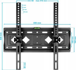 VETOUSON Super Mocny Uchwyt do Telewizora 25-80 cali 80kg VX-702 Regulacja nachylenia 12