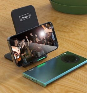 Ładowarka Zenwire Szybka Bezprzewodowa Ładowarka Indukcyjna Stacja Ładująca USB-C QI 15W FAST X18A 2