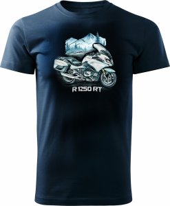 Topslang Koszulka motocyklowa z motocyklem na motor BMW GS R 1250 RT męska granatowa REGULAR M 1