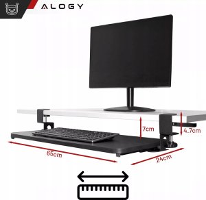 Alogy Uchwyt na mysz i klawiaturę pod biurko Alogy Desk Mount stojak podstawka Czarny 2