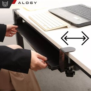 Alogy Uchwyt na mysz i klawiaturę pod biurko Alogy Desk Mount stojak podstawka Czarny 4