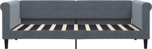 vidaXL vidaXL Sofa z funkcją spania, ciemnoszara, 90x190 cm, aksamit 3