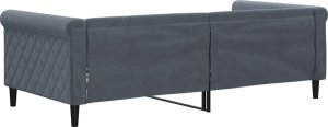 vidaXL vidaXL Sofa z funkcją spania, ciemnoszara, 90x190 cm, aksamit 5