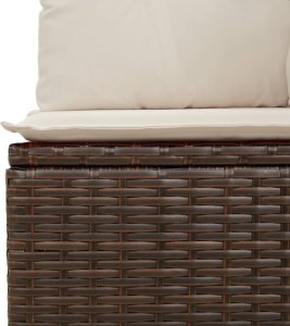 vidaXL vidaXL 11-cz. zestaw mebli ogrodowych z poduszkami, brązowy, rattan PE 8