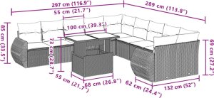 vidaXL vidaXL 11-cz. zestaw mebli ogrodowych z poduszkami, brązowy, rattan PE 10