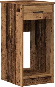 vidaXL vidaXL Stojak na komputer z szufladą, stare drewno, 35x45x77 cm 2