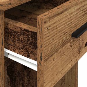 vidaXL vidaXL Stojak na komputer z szufladą, stare drewno, 35x45x77 cm 8