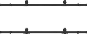 vidaXL System do montażu drzwi przesuwnych, 183 cm, stal, czarny 5