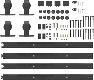 vidaXL System do montażu drzwi przesuwnych, 183 cm, stal, czarny 6