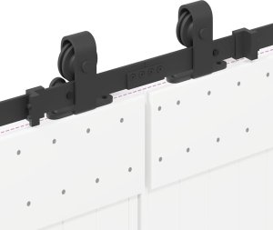 vidaXL System do montażu drzwi przesuwnych, 183 cm, stal, czarny 10