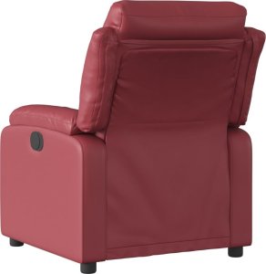 vidaXL Fotel rozkładany, czerwone wino, sztuczna skóra 3