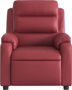 vidaXL Fotel rozkładany, czerwone wino, sztuczna skóra 6