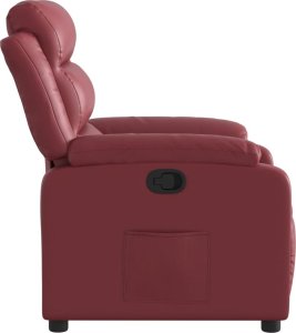 vidaXL Fotel rozkładany, czerwone wino, sztuczna skóra 7