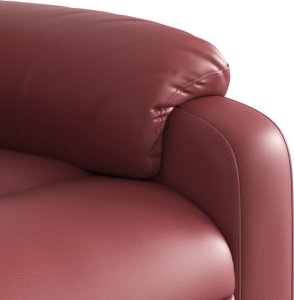 vidaXL Fotel rozkładany, czerwone wino, sztuczna skóra 8