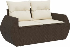 vidaXL vidaXL 6-cz. zestaw wypoczynkowy do ogrodu, z poduszkami, brązowy 4