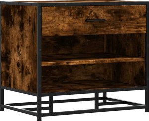 vidaXL vidaXL Ławka na buty Dąb wędzony 60x40x53,5 cm Drewno klejone i metal 2