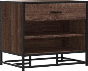 vidaXL vidaXL Ławka na buty Brązowy Dąb 60x40x53,5 cm Drewno i metal 2