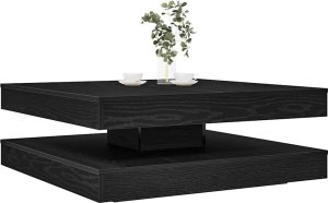 vidaXL vidaXL Stolik kawowy obrotowy 360 stopni czarny dąb 90x90x34,5 cm 1
