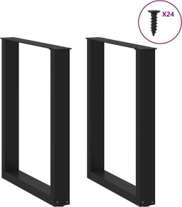 vidaXL vidaXL Nogi do stolika kawowego, 2 szt., czarne, 60x(72-73) cm, stal 3