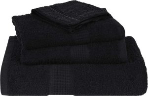 vidaXL vidaXL Ręczniki kąpielowe, 2 szt., czarne, 100x150 cm, bawełna 4