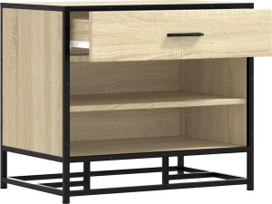 vidaXL vidaXL Ławka na buty Sonoma Oak 60x40x53,5 cm Drewno klejone i metal 7