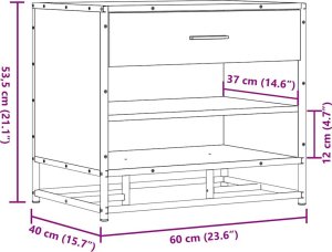 vidaXL vidaXL Ławka na buty Sonoma Oak 60x40x53,5 cm Drewno klejone i metal 10