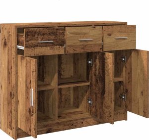 vidaXL Szafka, stare drewno, 91x28x75 cm, materiał drewnopochodny 5