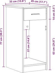 vidaXL vidaXL Stojak pod komputer z szufladą, dąb sonoma, 35x45x77 cm 10